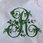 Customized Victorian Monogrammed Embroidered Dinner Napkins Placemat，Elegant Design for Wedding, Party, Gift
