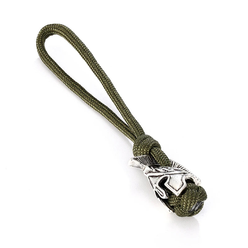 Supretu Men Vikings Lanyard Keychain Spartan Warrior Accessories Woven Rope Knife Car Keyring Handmade Bag Pendant Jewelery Gift