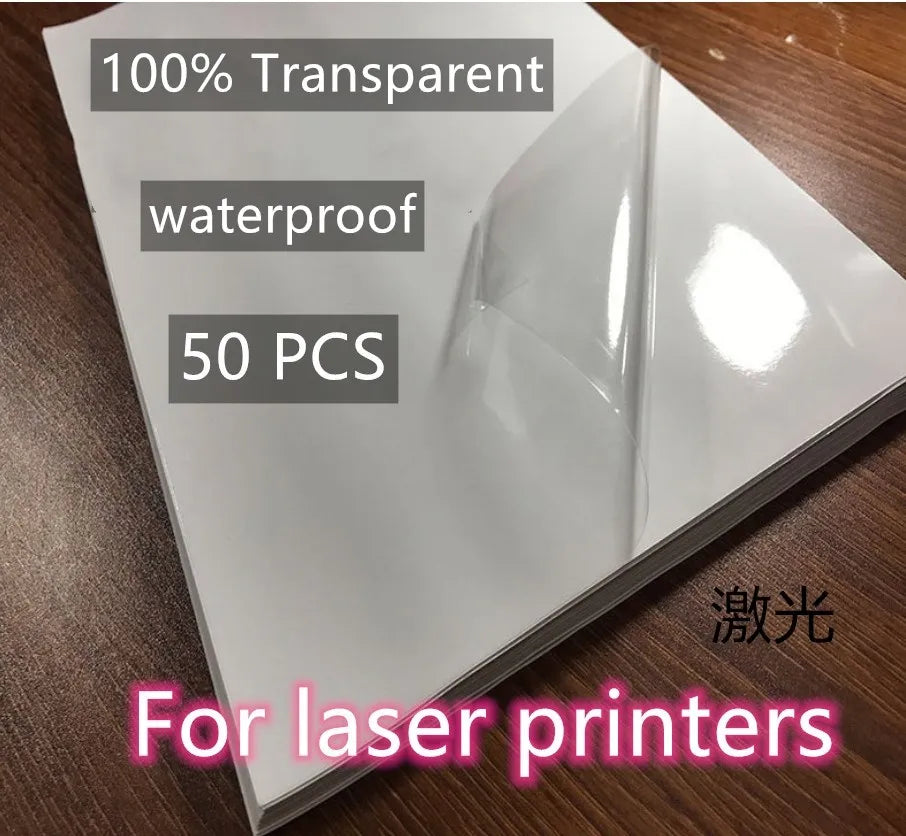 10/50pcs Waterproof sticker paper A4 Laser Inkjet Printer Paper White Glossy Transparent  Self Adhesive Sticker Label Copy Paper
