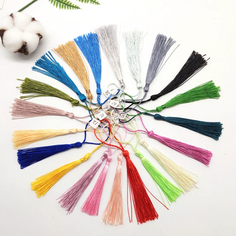 100pcs/lot 13cm Tassel Silk Fringe Silky Floss Bookmark Tassels Mini Tassels For DIY Craft Jewelry Making Souvenir Bookmarks