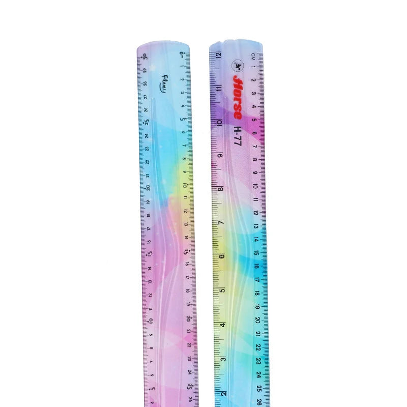 Colourful Student Flexible Ruler, Inch And Metric, 30 Cm/12 Inch, 20 Cm/8 Inch, 15 Cm/6 Inch, Random Colors Student Stationary
