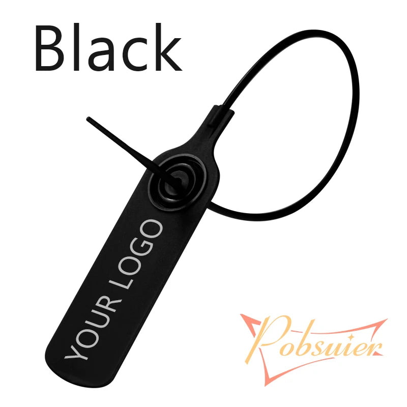 100pcs Custom Palstic Security Seals Personalized Product Logo Brand Label Hang Tag for Clothing Shoe Bag Business 300mm/11.8"
