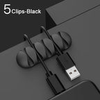 Smart Cable Holder Silicone Flexible Cable Winder Cord Management Clip Wire Organizer for USB Headphone Earphone Network Cable