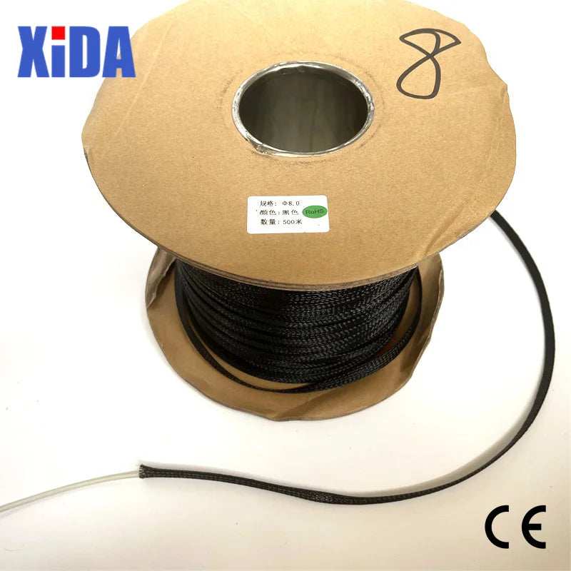 5/10M Black Insulated Braid Sleeving 2/4/6/8/10/12/15/20/25mm Tight PET Wire Cable Protection Expandable Cable Sleeve Wire Gland