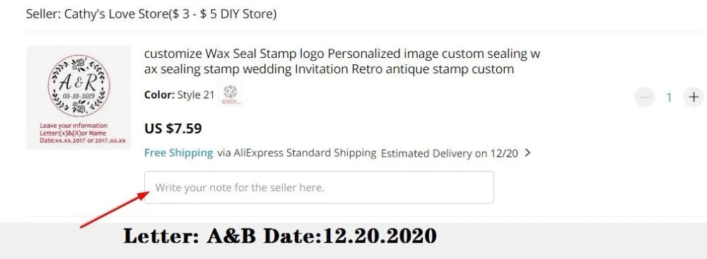 Personalized Wedding Wax Seal Stamp with 2 Initials, Custom Wedding Sealing Wax Stamp Invitation Seal Stamp. Initials Wax Seal