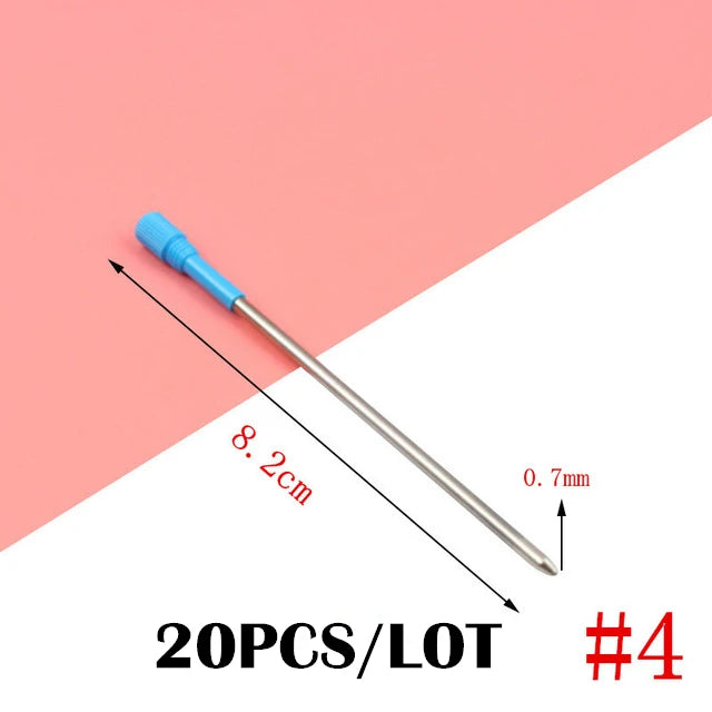 20Pcs/Set Pen Refill Different Metal Ballpoint Pen Refills Office School Stationery Gifts Pen Choose Blue black refills Pen Sale