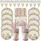 Pink Gold Animal Wild One Birthday Party Tableware Set Forest Decoration One Birthday Jungle Safari Party Supplies