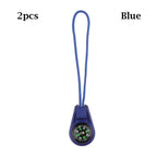 2Pcs EDC Mini Compas with Zipper Tail Rope Paracord Bracelet Gear Survival Keychain Camping Hiking Pocket Compasses Outdoor Tool