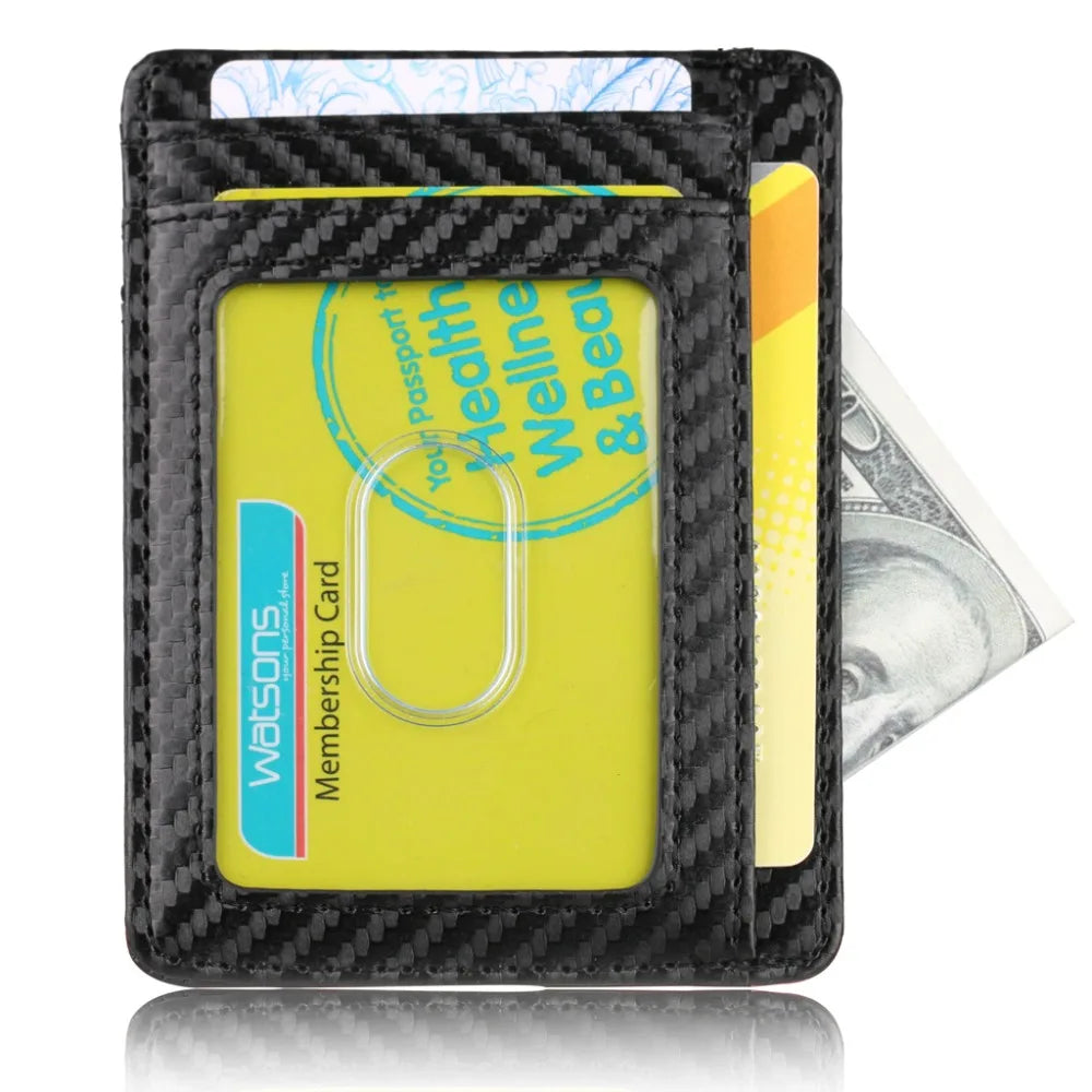 THINKTHENDO Slim RFID Blocking Leather Wallet Credit ID Card Holder Purse Money Case for Men Women 2020 Fashion Bag 11.5x8x0.5cm