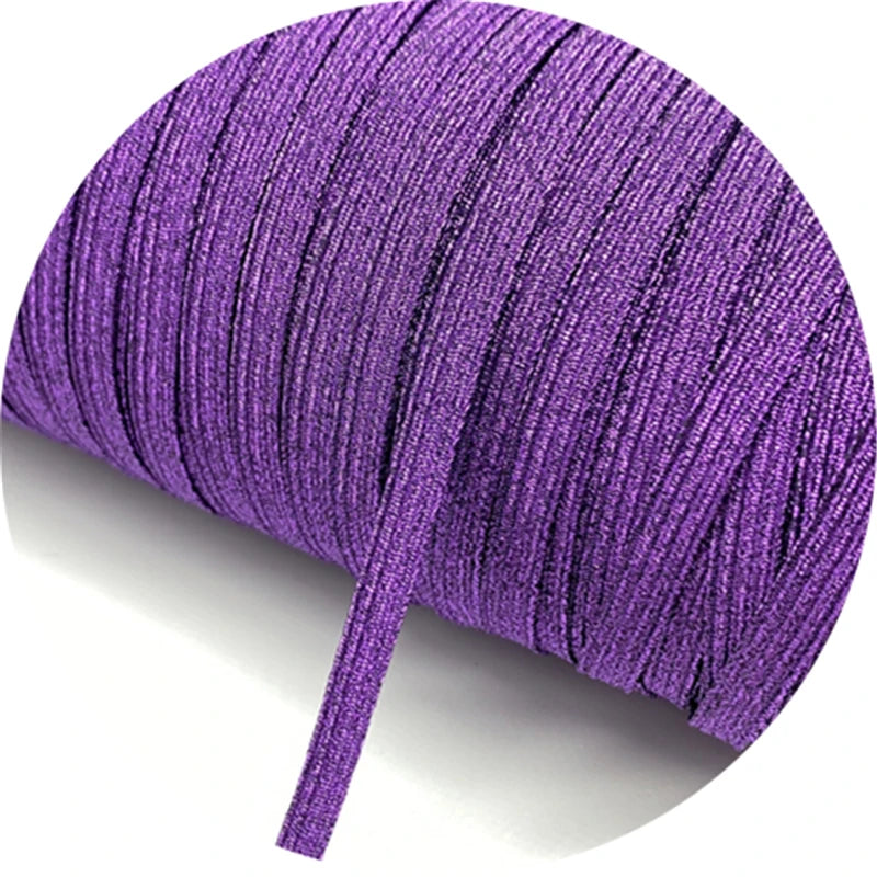 5yards/Lot 6mm Glitter Elastic Ribbon Sewing Elastic Band Fiat Rubber Band For Waist Band Stretch Rope DIY Mask Lanyard