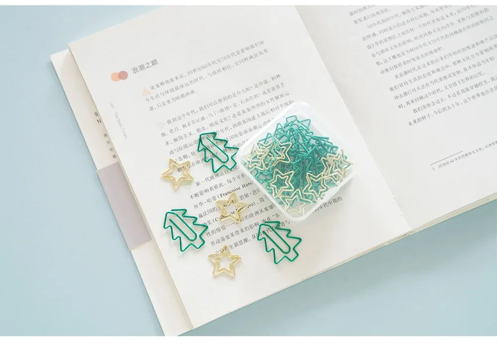 MINKYS Kawaii 10pcs/lot Strawberry Lemon Carrot Metal Paper Clip Christmas Song Decorative Bookmark Binder Clips Stationery