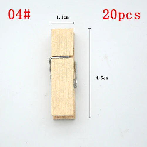 1/20/30/50 PCS Different Sizes 25mm/35mm/44mm/150mm Natural Wooden Clips For Photo Memo Office Clothespin Craft Decoration Pegs
