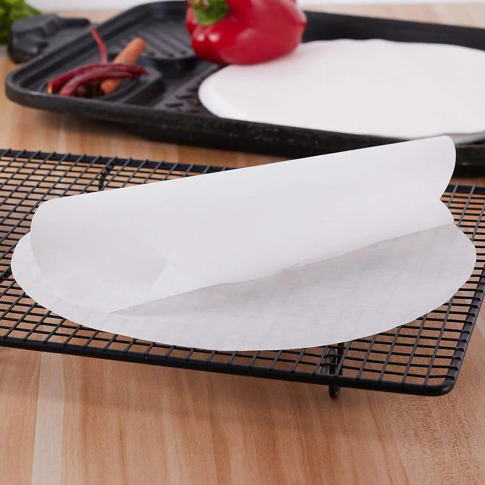 100Pcs Round Baking Sheet 15cm/20cm/23cm Parchment Paper Rounds Dual-Sided Wax Parchment Circles Barbecue Cookie Cooking Tool