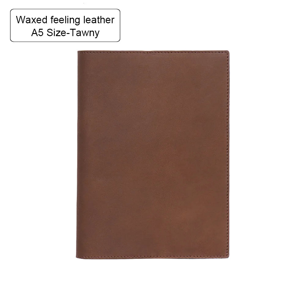 100% Genuine Leather Cover A5A6B6 Sketchbook Planner with Grid Blank Insert Retro Notebooks and Journals Diary Cover Stationery