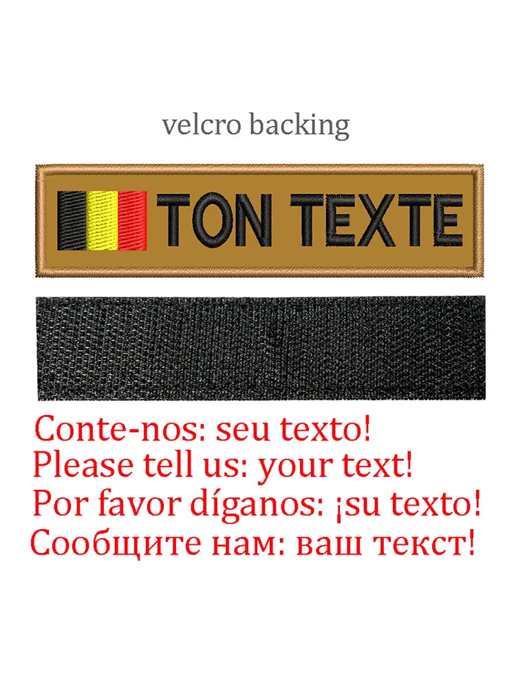 Embroidery Custom Patch  Hook And Loop Backing Iron On Sewing ID Tag Name Stripes For Clothing Dog Collar Harness Backpacks Hat