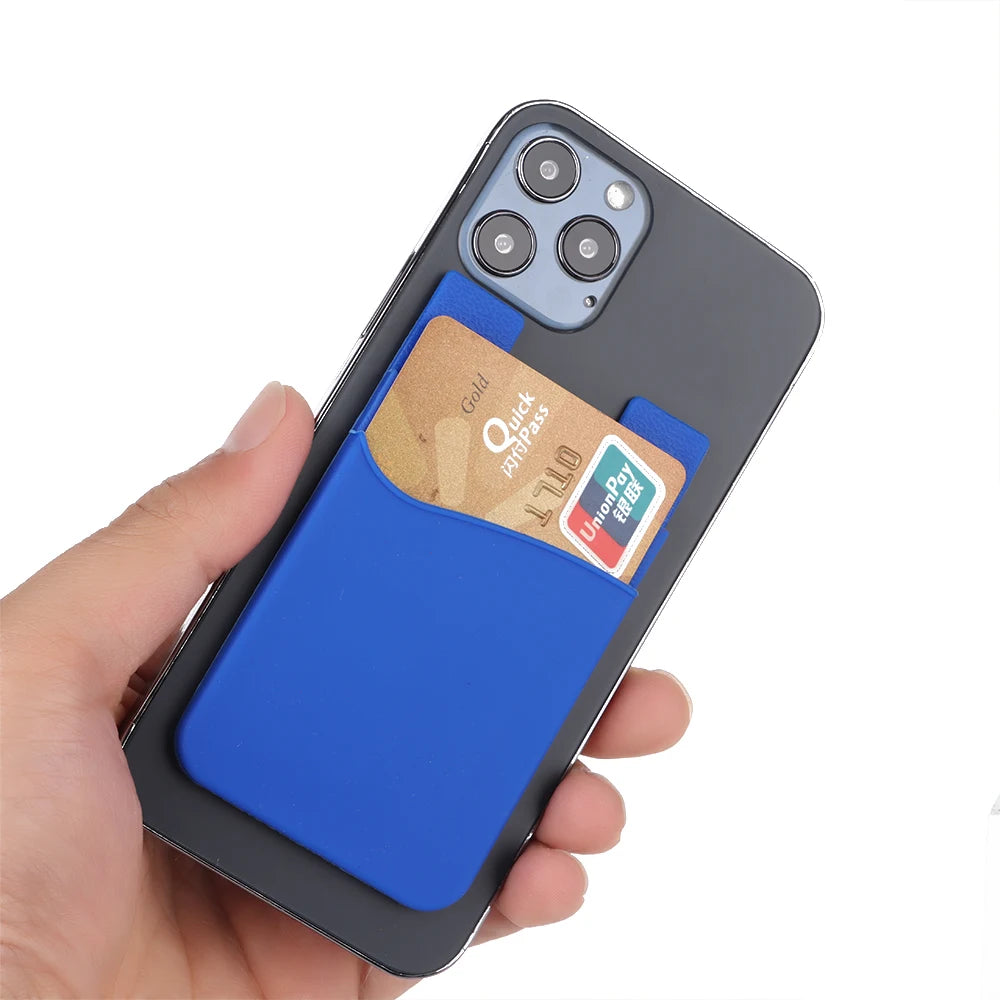 Silicone Phone Card Holder Wallet Case Phone Wallet Stick On Credit Card Holder Phone Pocket for Almost All Cell Phone