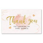 30 Pcs/pack Thank You Card Foil Gold Card Thank You For Your Supporting My Small Business Card Small Shop Gift Decorative Card