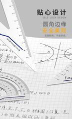 Youpin 4 in 1 Fizz Metal Ruler Stationery Set Aluminum Alloy Multifunctional Combination Ruler Ruler Triangle Protractor Drawing