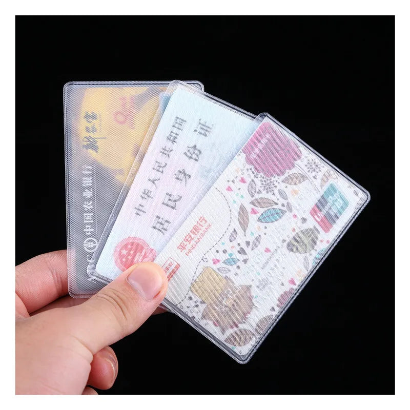 1/5/10PCS Women Men Credit Card case ID Business Card holder bag Protection Document Id Badge Transparent Card Cover Holder PVC