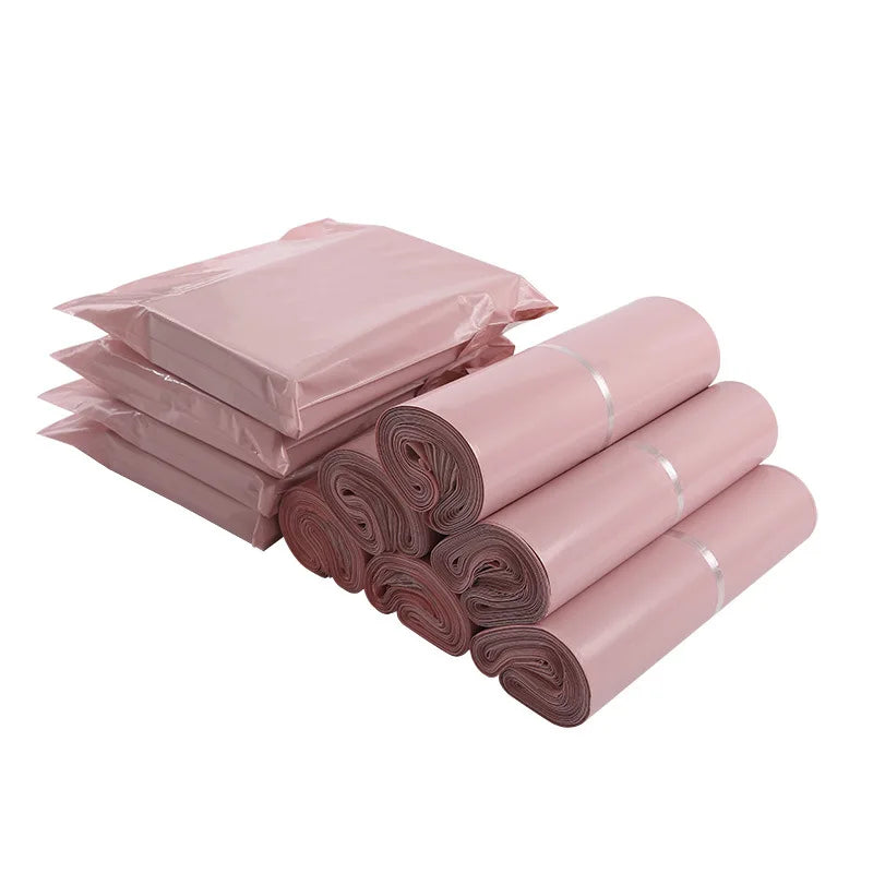 New Light Pink PE Plastic Self-seal Mailbag Poly Envelope Waterproof Postal Courier Bag Waterproof Packaging Postal Bags