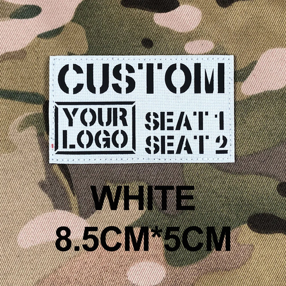 Custom Laser Cutting IR IFF Infrared Reflection Patch Name Tapes Tag Brand Black Letters