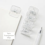 5pcs Candy Mini Square Clips Transparent & Solid Color Page Holder Paper Clip for Memo File Magazine Household A6794