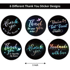 100-500pcs Laser Thank You Stickers for Small Business Holographic Silver Adhesive Labels for Bags Boxes Envelope Mail GIft