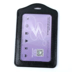 Pu Leather Card Holders Id Badge Case Clear And Color Border Lanyard Holes Bank Credit Id Badge Holders Accessories Wholesales