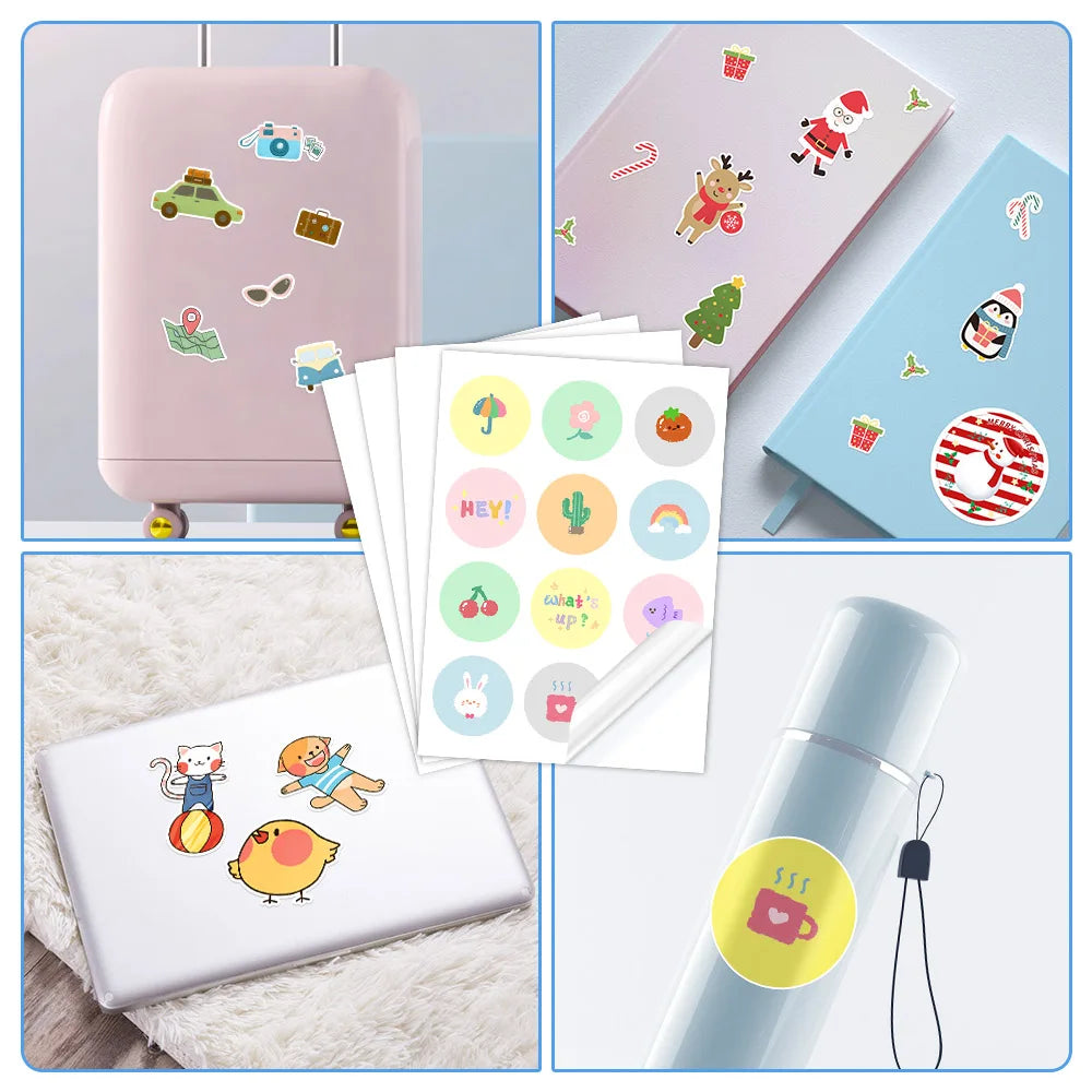 10/20/30/40/50/100 Sheets Printable Vinyl Sticker Paper A4 White Glossy Waterproof Self-Adhesive Copy Paper for Inkjet Printer