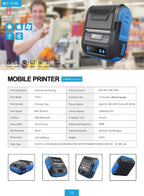 Milestone 80mm 2inch Wireless Bluetooth Thermal  Receipt Printer Receipt Label Maker Portable Sticker Label Printer Portable