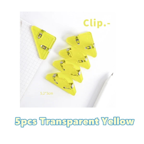 5pcs Mini Color Corner Clips Set Transparent & Solid Colorful Page Holder Paper Clip Clamp File Index Photo Office School A6692