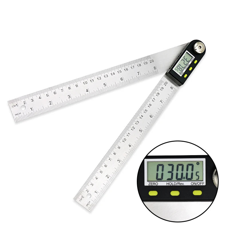 SHANHR 200mm/300 mm Digital Meter Angle Inclinometer Angle Digital Ruler Electron Goniometer Protractor Angle Finder