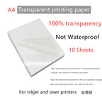 10/50pcs Waterproof sticker paper A4 Laser Inkjet Printer Paper White Glossy Transparent  Self Adhesive Sticker Label Copy Paper