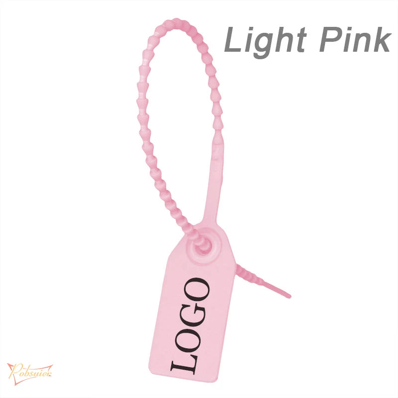 100 Custom Print Hang Tags Beaded Plastic Cable Zip Ties Garment Clothing Shoe Bag Security Brand Logo Tag Label Seal 250mm/9.8"