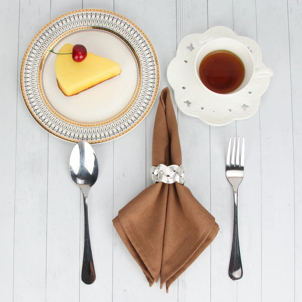 Set of 12 PCS 40x40cm Cotton Linen Blended Cloth Napkins Placemats Soft Dining Table Tea Towels For Home & Events Use