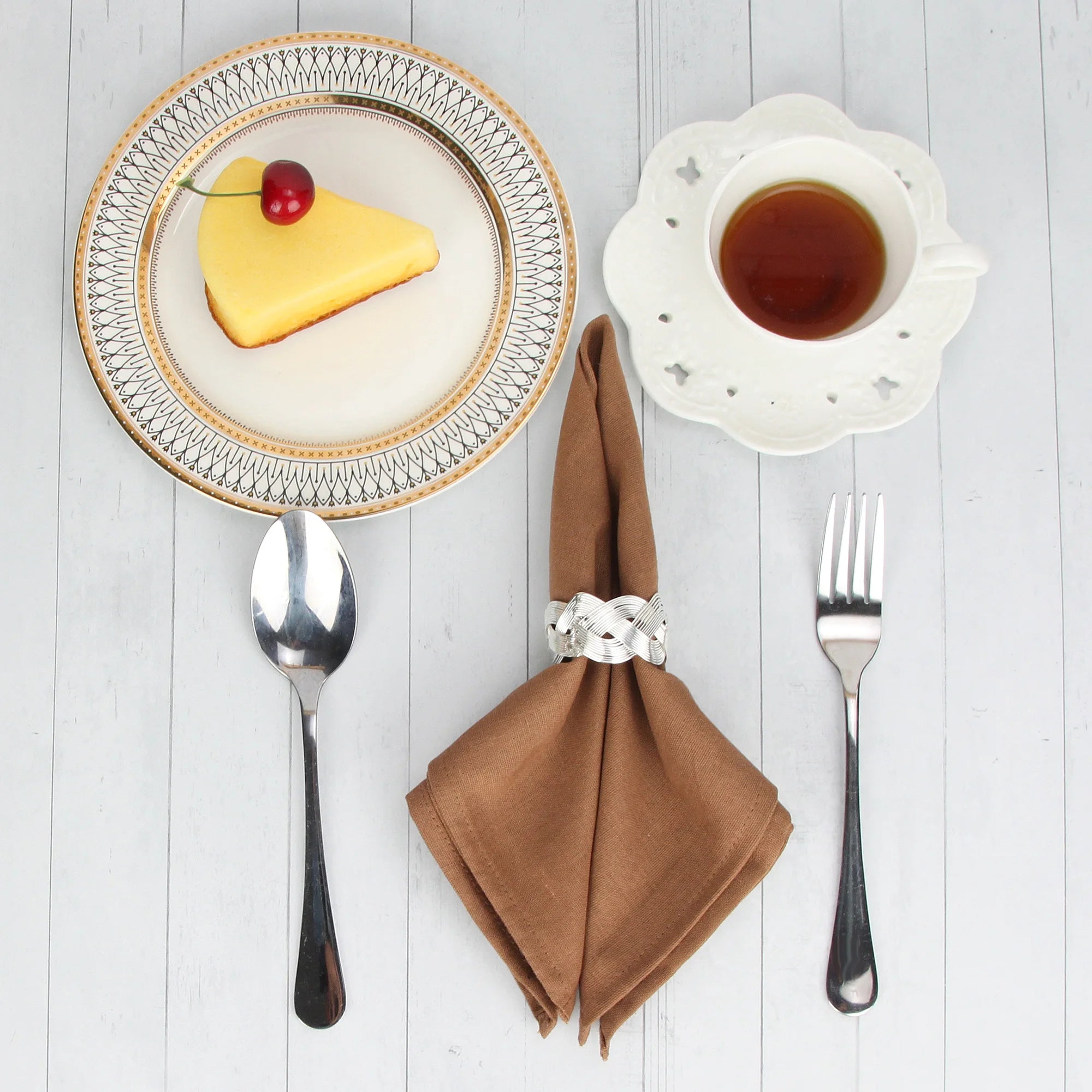 Set of 12 PCS 40x40cm Cotton Linen Blended Cloth Napkins Placemats Soft Dining Table Tea Towels For Home & Events Use