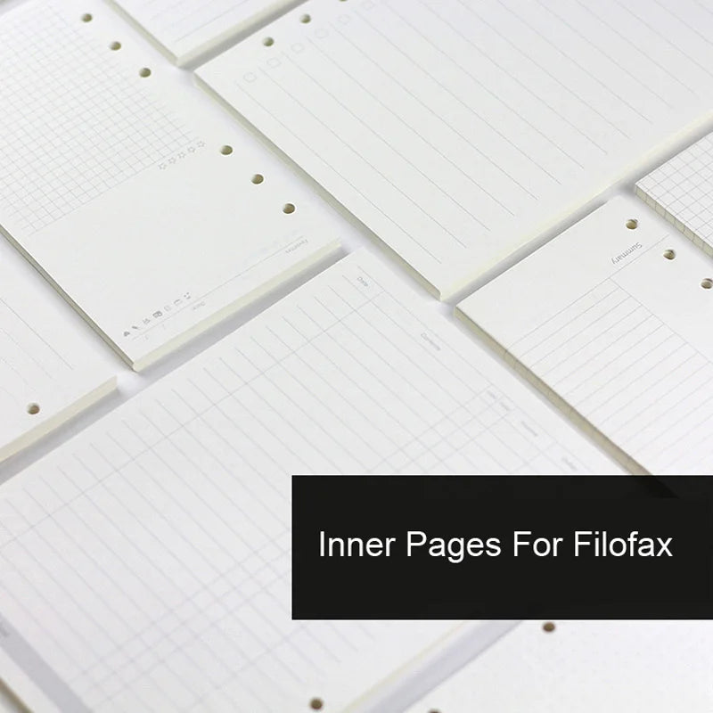 A5 A6 A7 Woodfree Printing Paper Planner Inner Pages For Filofax Creative Office Notebook Spiral Filler Papers Binder Inner Page