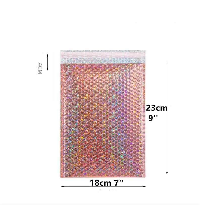 50pcs Rose Gold Poly Bubble Mailer Envelopes Aluminum Foil Padded Envelopes Self Seal Bubble Shipping Mailer Bags