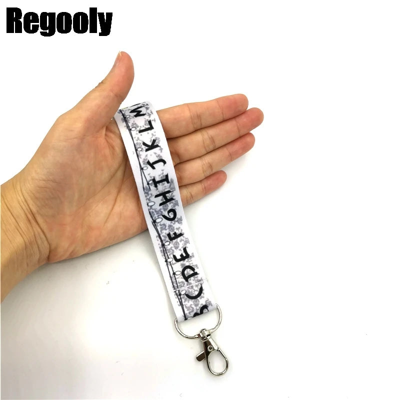 Letters Anime Lanyard Badge Holder ID Card Lanyards Mobile Phone Rope Key Lanyard Neck Straps Keychain Key Ring