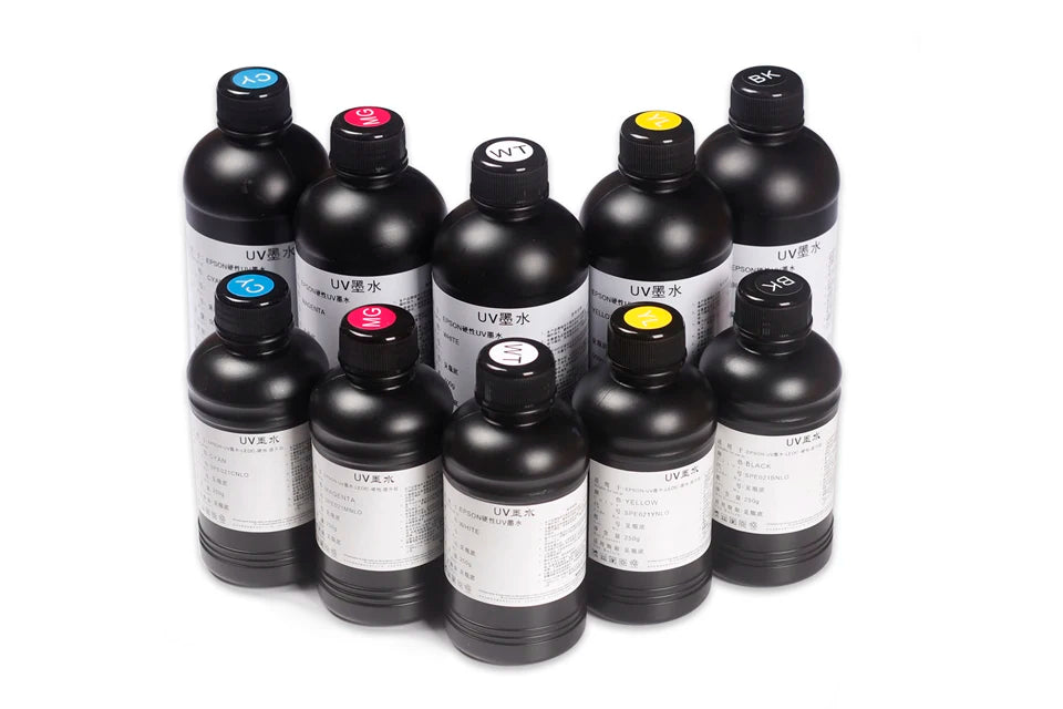 250ml or 500ml UV DTF ink for EPSON R1390 R2000 R1900 T50 L805 L800 L1800 For DX4 DX5 DX6 DX7 TX800 XP600 Printhead Hard uv ink