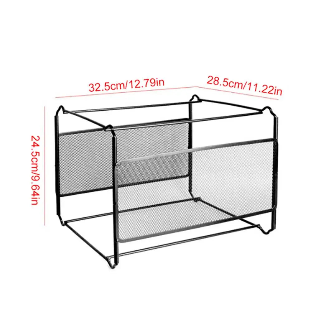 File Folder Box Mesh Metal File Organizer Box Hanging File Foldable Holder Storage Box for Office Home A4 Letter Size #SW