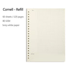 A5 B5 20Holes Loose-Leaf Notebook Refill 60Sheet Spiral Binder Paper Index Inside Page Dot Grid Blank Connell Stationery