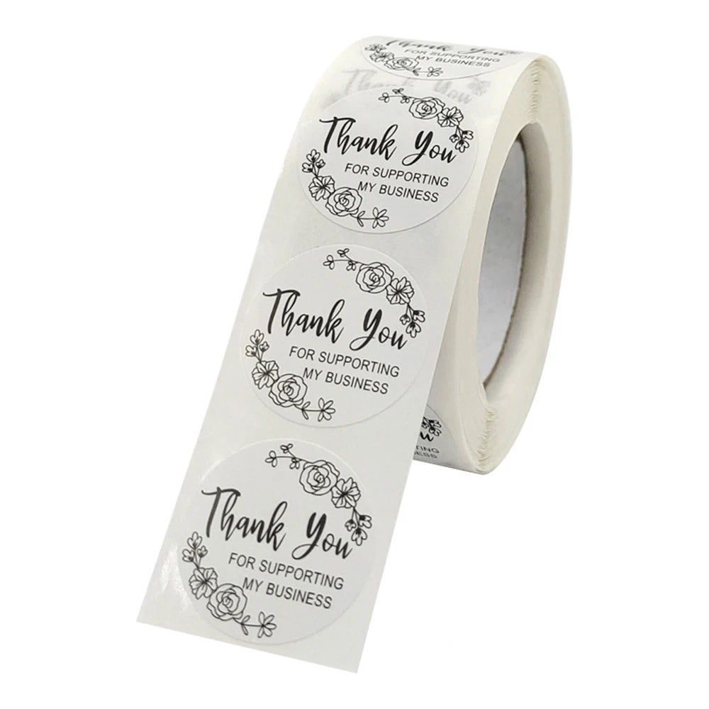 100-500pcs Thank You for My Small Business Stickers Paper Thank You Label Sticker Kraft paper Adhesive Shipping Mail Labels