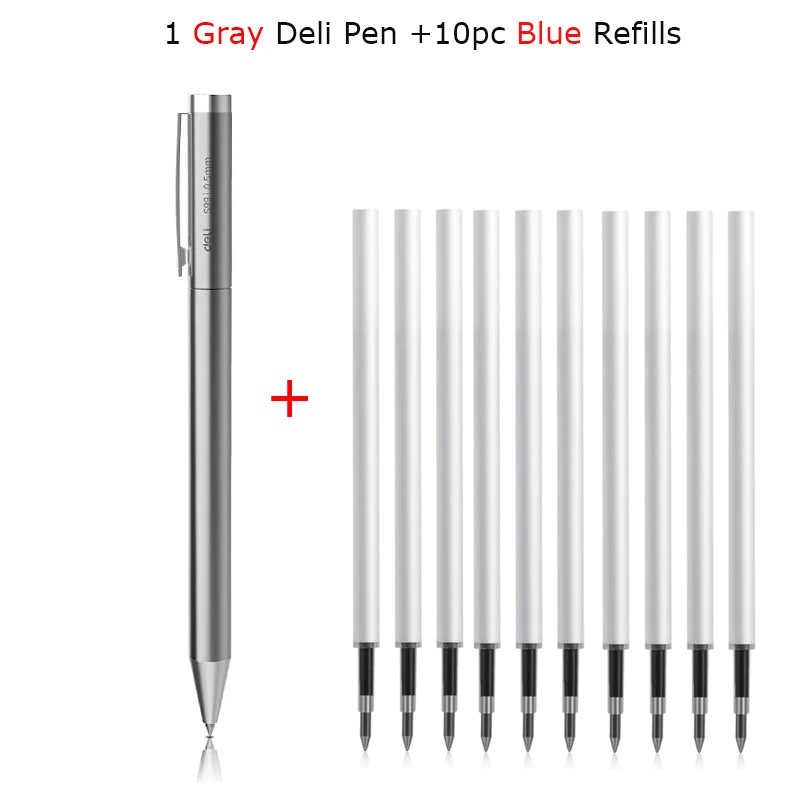 Deli Metal Gel Pen Rollerball Caneta ручка Ballpoint 0.5MM Signing Pens for Office Students Business Stationary Supplies