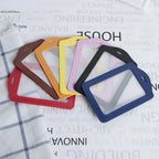 Pu Leather Card Holders Id Badge Case Clear And Color Border Lanyard Holes Bank Credit Id Badge Holders Accessories Wholesales