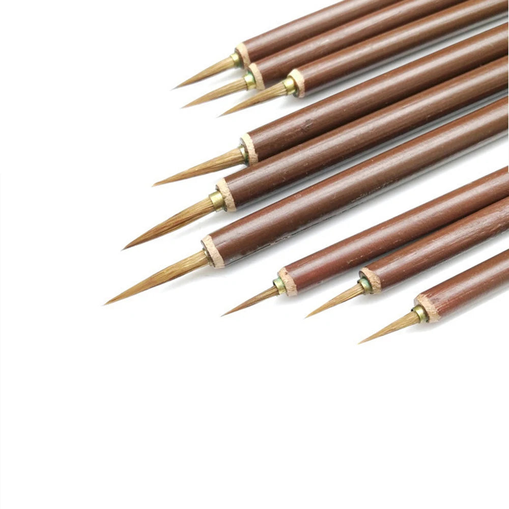 3pcs/set Metal Weasel Hair Brush Pen Hook Line Paint Brush Chinese Calligraphy Brush Art Oil Painting Brush