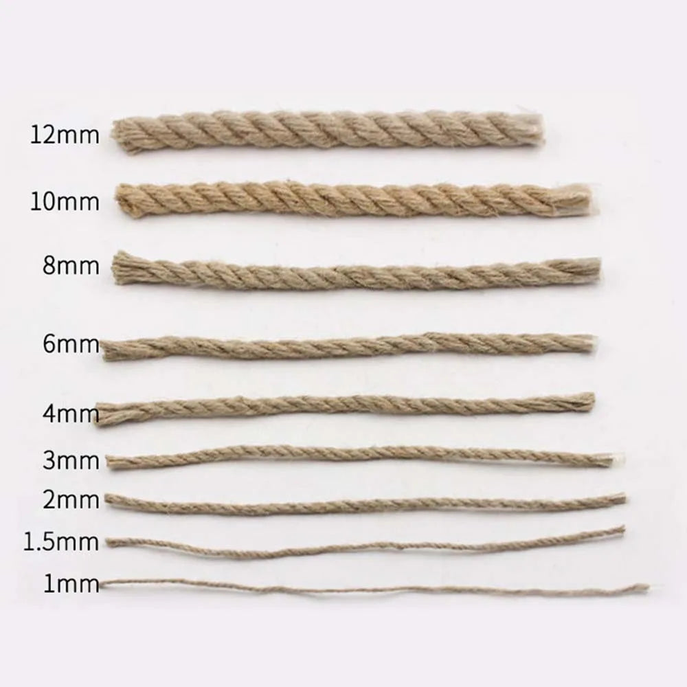 Natural Jute Twine Vintage Jute Rope Cord String Twine Burlap For DIY Crafts Gift Wrapping Gardening Wedding Decor Cat Climbing