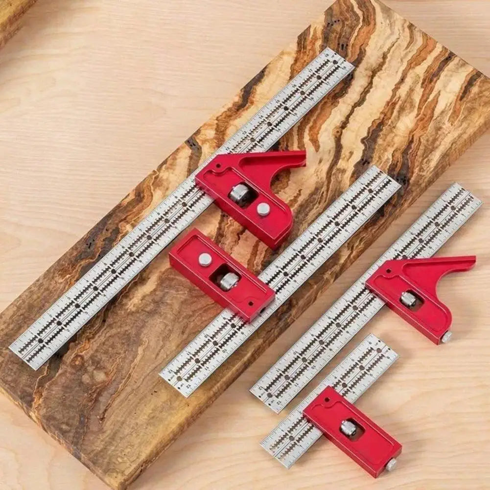 T-type Hole Ruler Professional Combination Square Angle Ruler Adjustable Protractor Right Angle Ruler Carpenter Measuring Tools