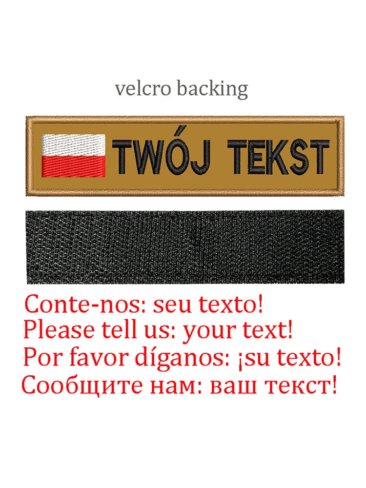 Embroidery Custom Patch  Hook And Loop Backing Iron On Sewing ID Tag Name Stripes For Clothing Dog Collar Harness Backpacks Hat