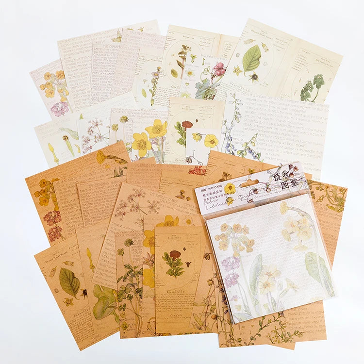 Yoofun 30 sheets Vintage Material Paper for Scrapbooking Journal Diary Collage Junk Background Decoration Retro Stationery